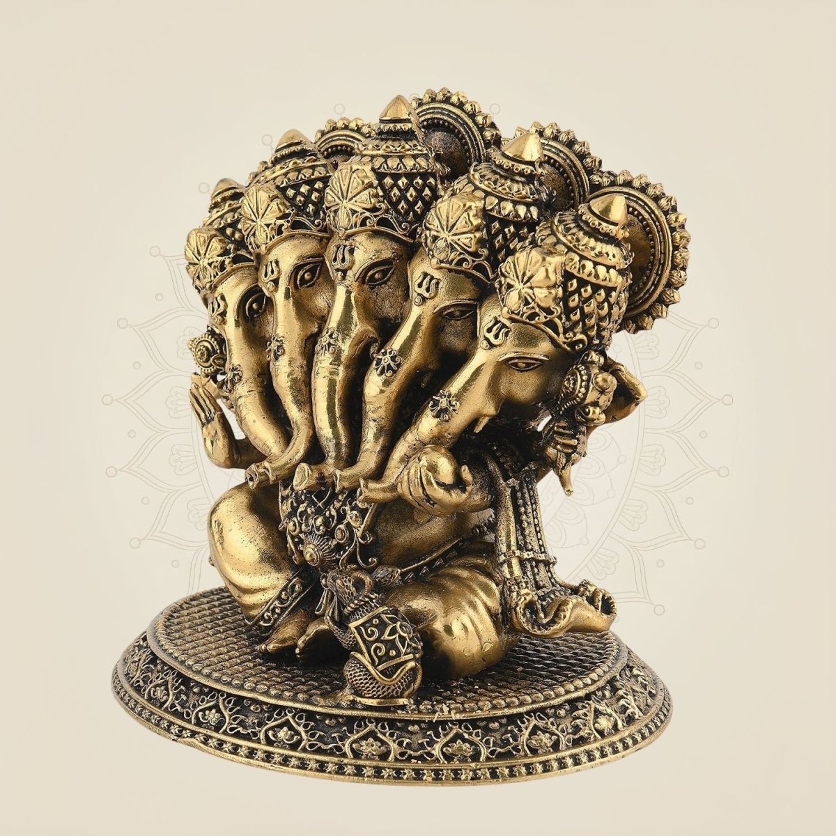 Brass Panchmukhi Ganesha Statue