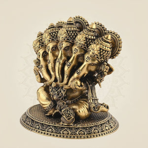 Brass Panchmukhi Ganesha Statue