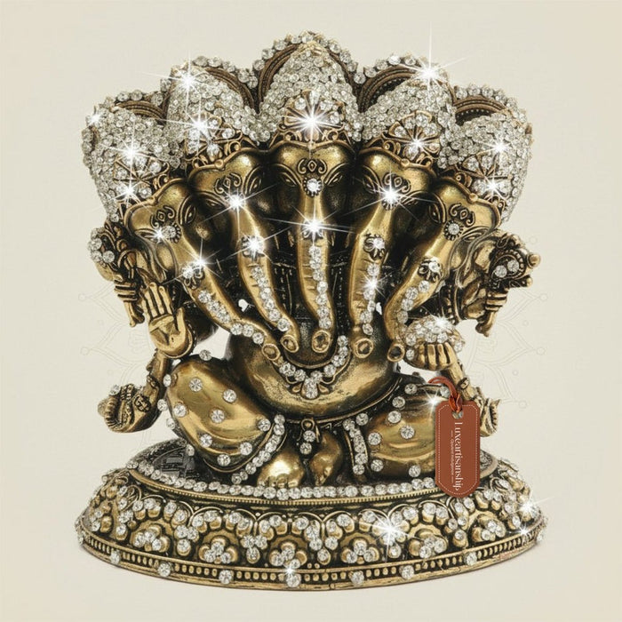 Brass Lord Ganesha with Stone Work