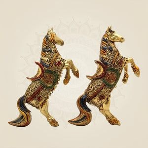 5.5" Standing Horse Pair – Brass Vastu Decor Statues