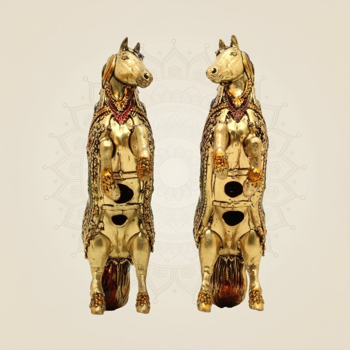 5.5" Standing Horse Pair colored statues