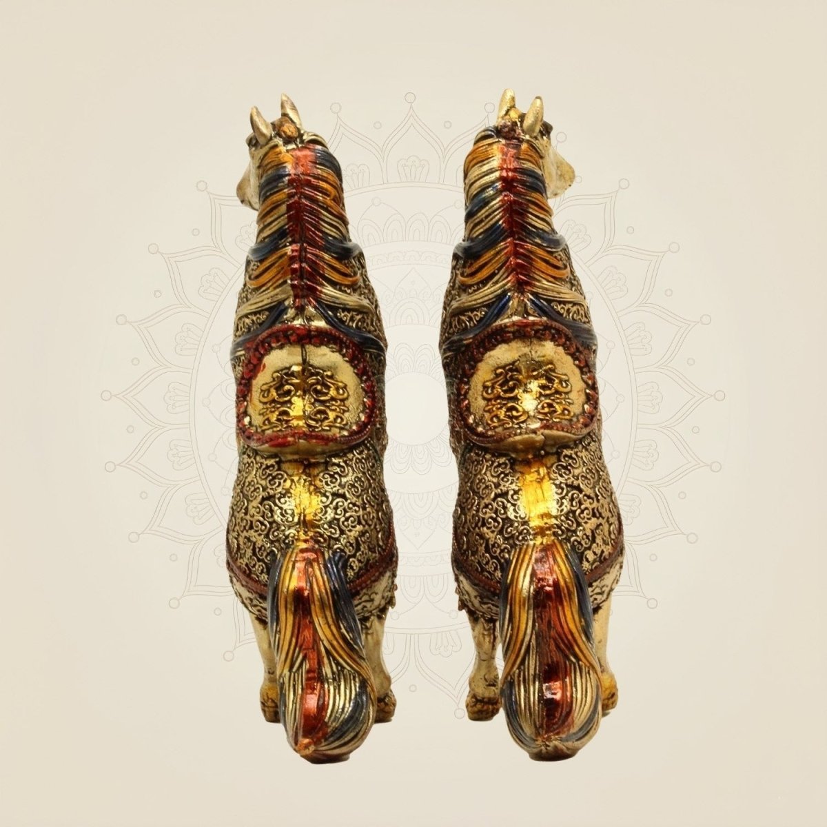 5.5" Standing Horse Pair – Brass Vastu Decor Statues for Energy, Success & Positivity