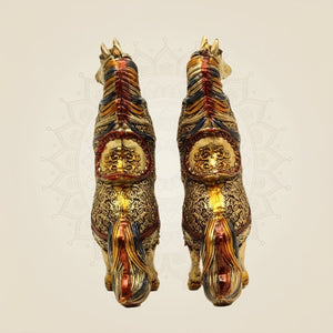 5.5" Standing Horse Pair – Brass Vastu Decor Statues for Energy, Success & Positivity