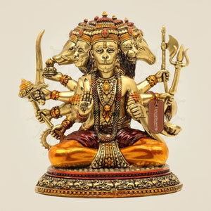 Brass Panchmukhi bajrangbali statue