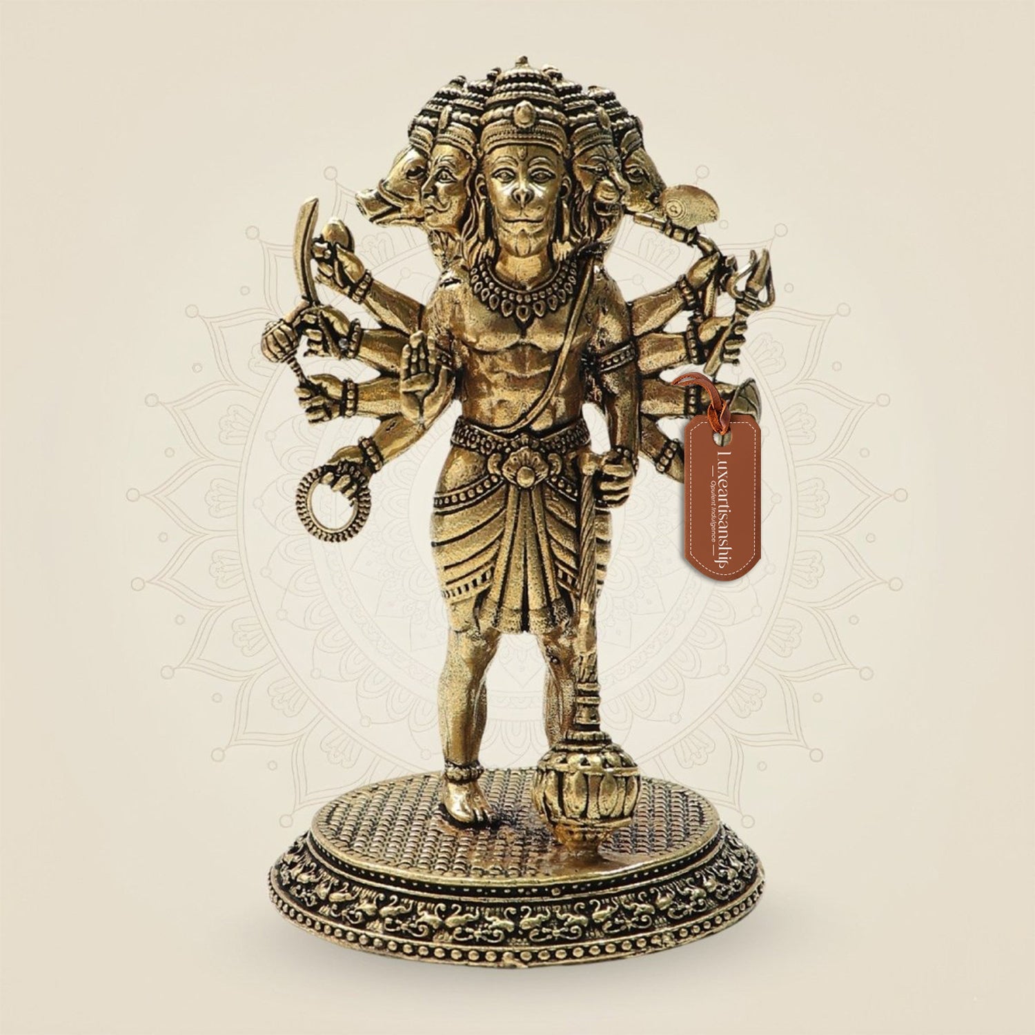 Brass Panchmukhi Hanuman Idol -  Luxeartisanship