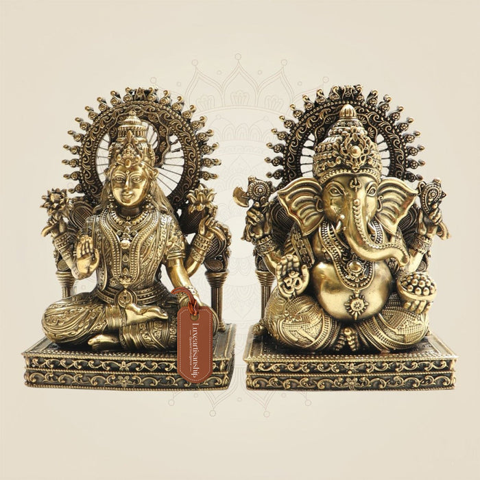 Laxmi And Ganesh Brass Murti for Festive Gifting