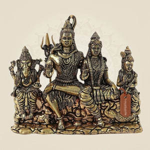 Exquisite Shiv Parivar Brass Statue