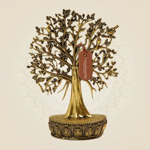 6" Brass Kalpavriksha Tree of Life Decor – Prosperity & Positive Energy Showpiece