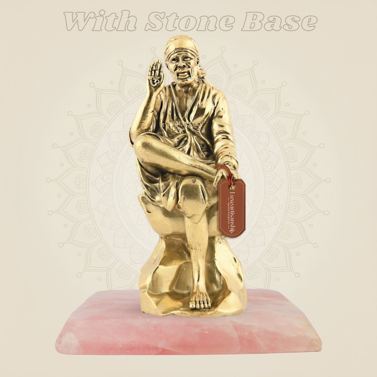 Brass Sai Baba Idol on stone base