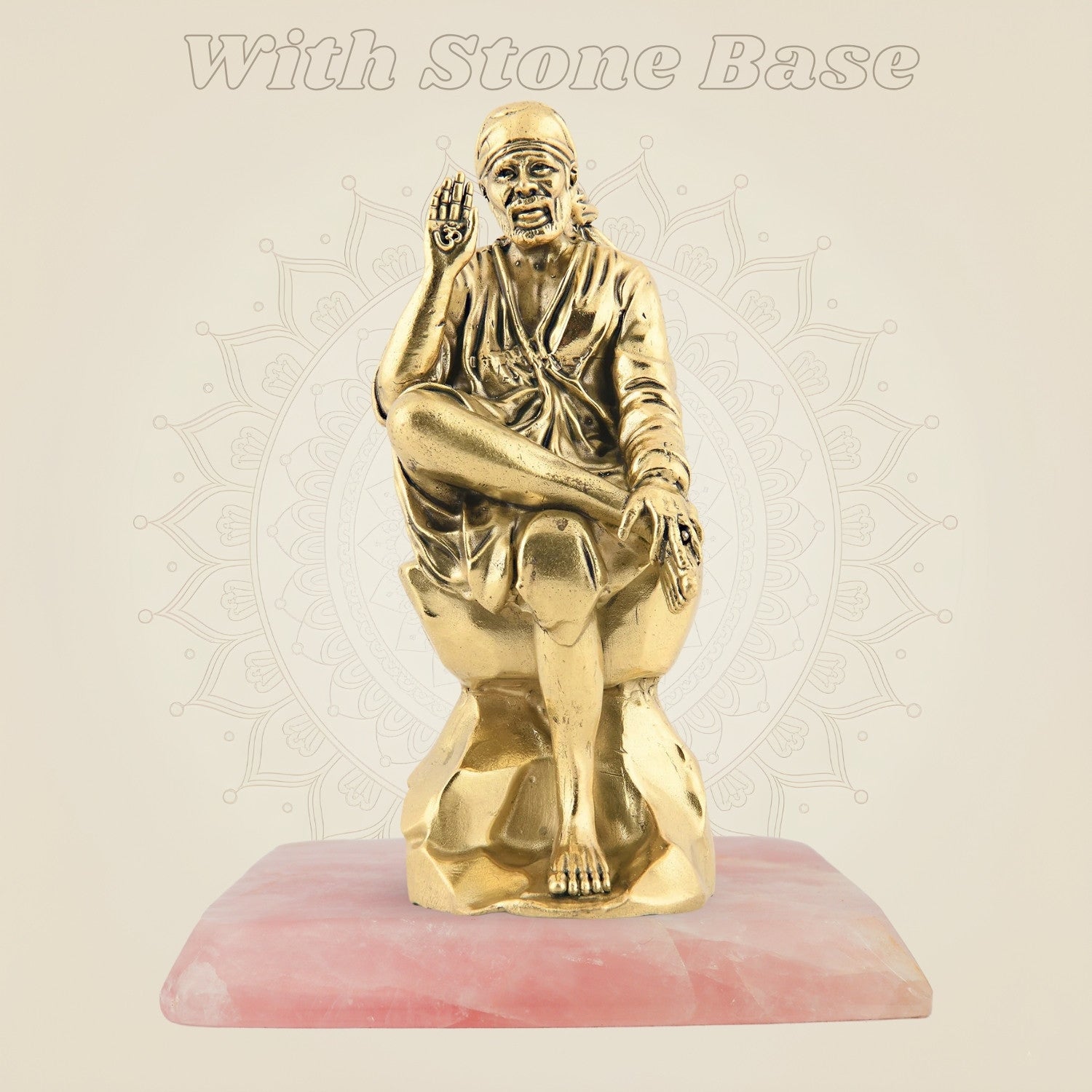 Brass Sai Baba Idol on stone base