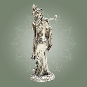 6" Lord Krishna Silver Plated Brass Idol for Home Decor and Gifting - Luxeartisanship