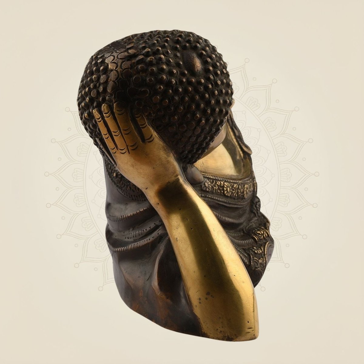 6” Pure Brass Buddha Statue