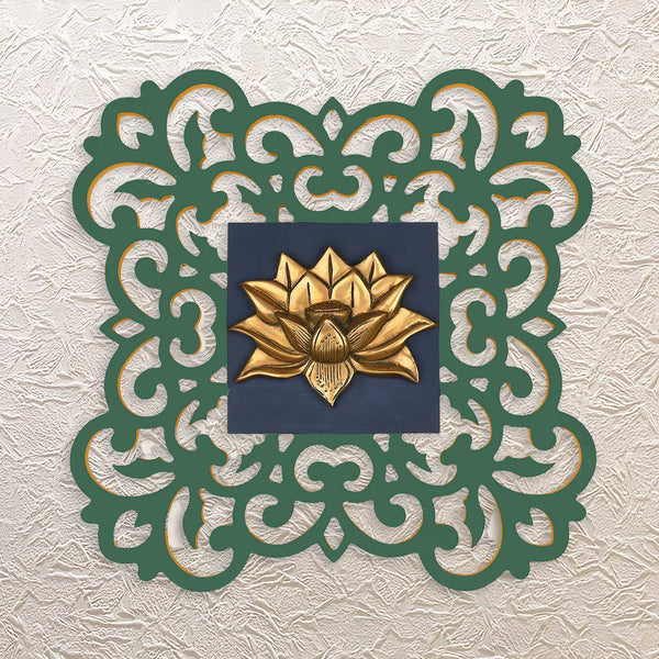 Lotus Flower Wall Decor Showpiece – 16" Artistic Wall Frame