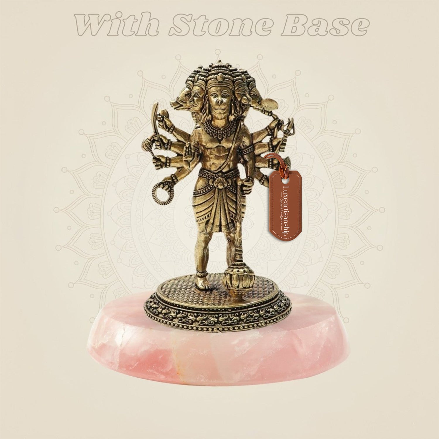 Brass Panchmukhi Hanuman Idol 4.75" – Powerful Protection & Divine Strength - Luxeartisanship
