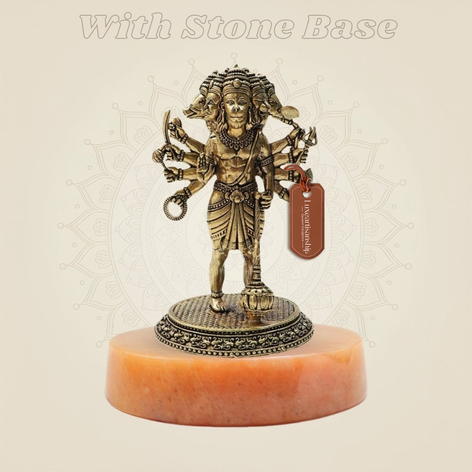 Brass Panchmukhi Hanuman Idol 4.75" – Powerful Protection & Divine Strength - Luxeartisanship