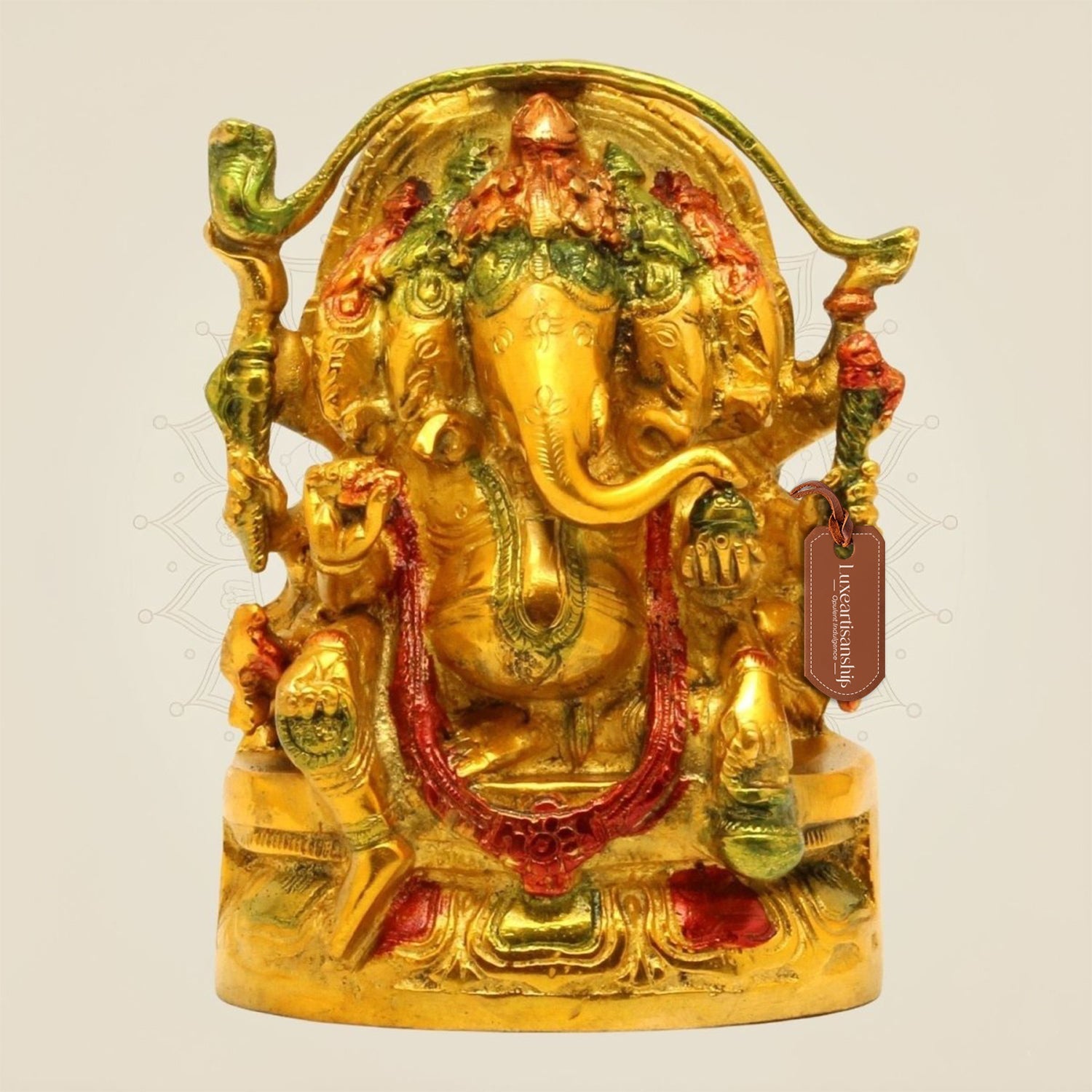 Panchmukhi Ganesha Brass Idol  - Luxeartisanship