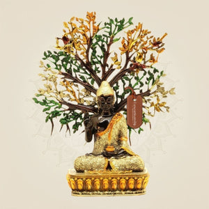 6.5" Brass Buddha Under Bodhi Tree