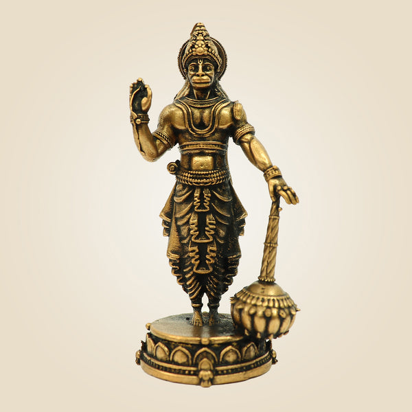Standing Hanuman Bronze Idol – 3" Powerful Murti for Pooja & Gift
