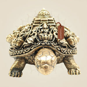 Brass Ashtalakshmi Shree Yantra Tortoise Idol