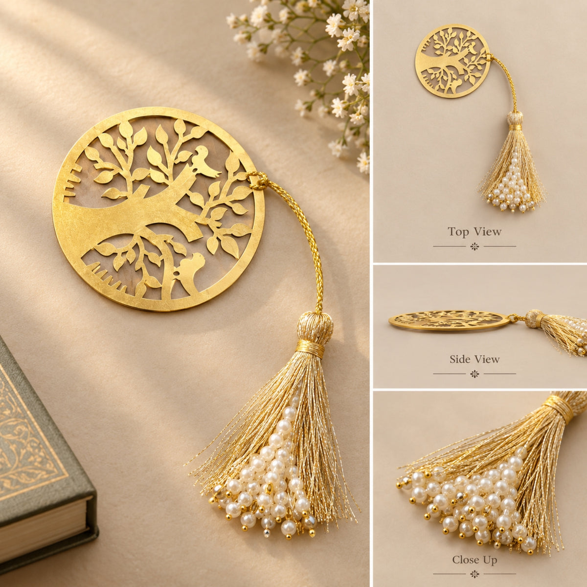 Premium Brass Kalpavriksha Bookmark with Tree Motif Elegant Keepsake for Readers