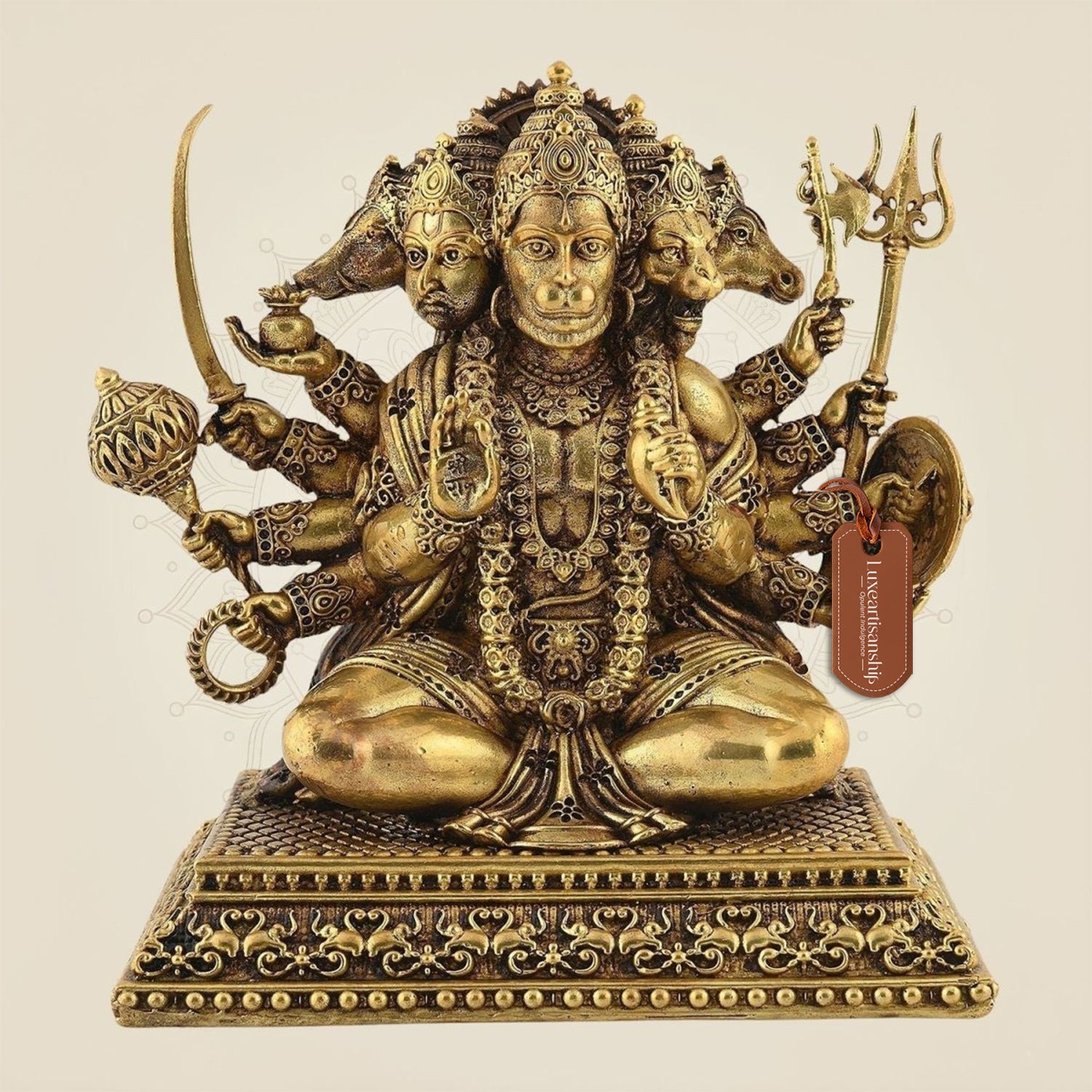 Brass Panchmukhi Hanuman Idol