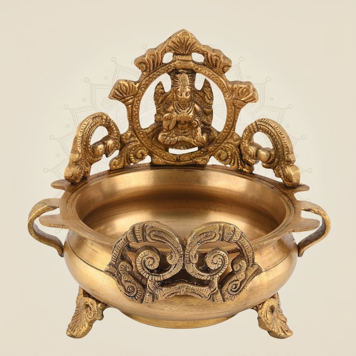 Brass Urli Bowl with Mata Design