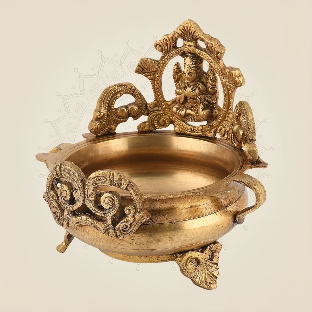 Brass Urli Bowl with Mata Design