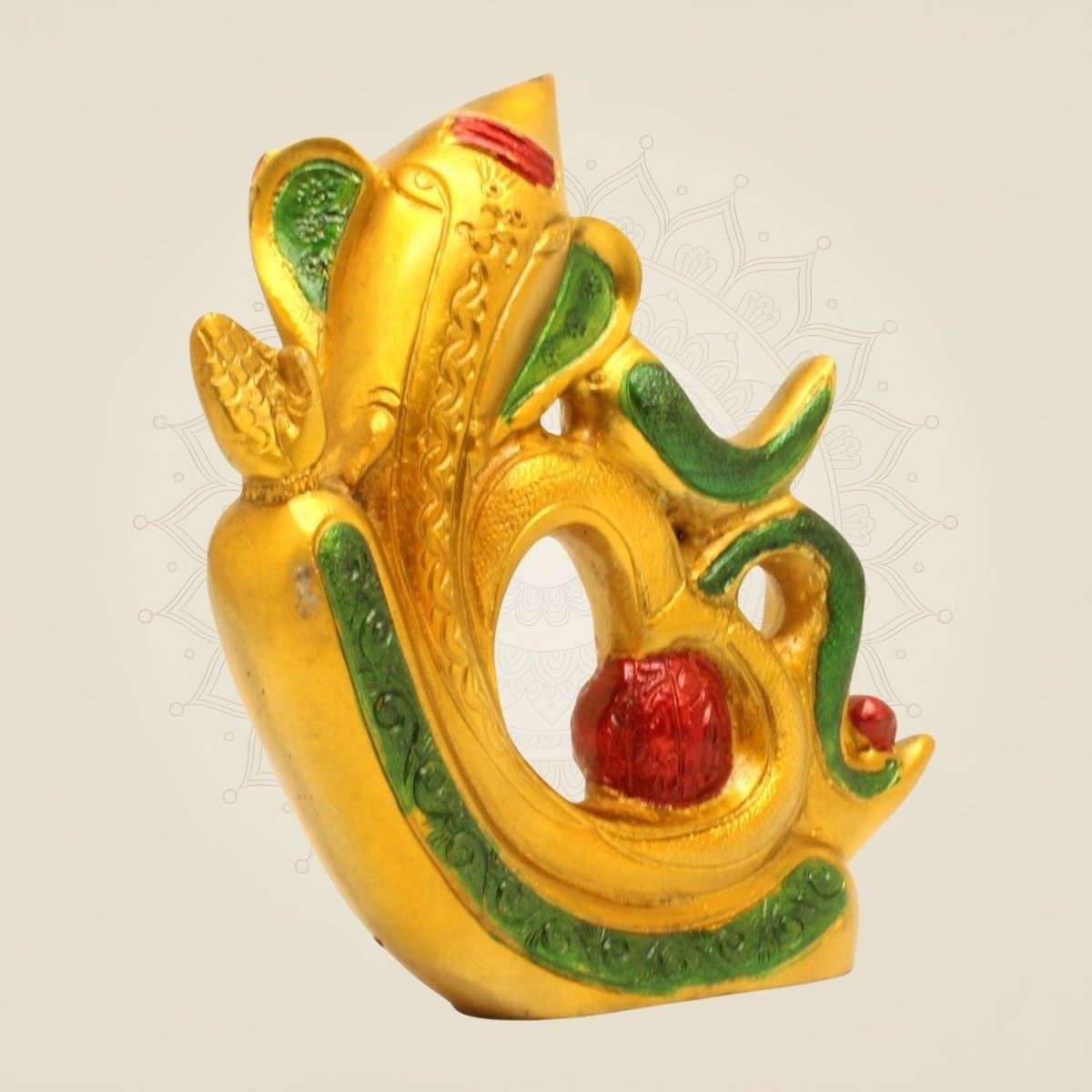 7" Hand - Painted Brass Ganesh Idol – Modern Blessing Statue - Luxeartisanship