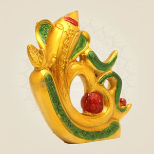 7" Hand - Painted Brass Ganesh Idol – Modern Blessing Statue - Luxeartisanship