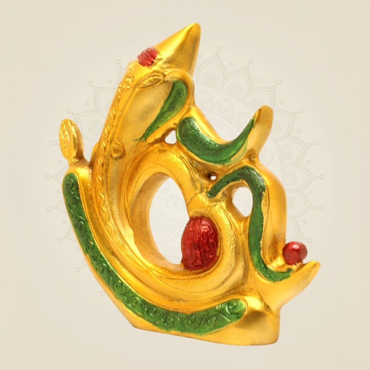 7" Hand - Painted Brass Ganesh Idol – Modern Blessing Statue - Luxeartisanship