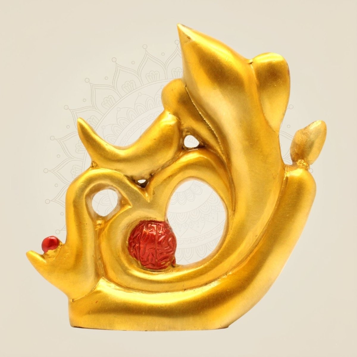 7" Hand - Painted Brass Ganesh Idol – Modern Blessing Statue - Luxeartisanship