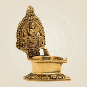 Brass Lakshmi Deepam - Oil Diya Decor - Luxeartisanship