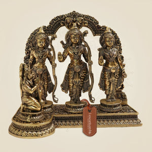 7" Superfine Ram Darbar Brass Idol for Home Temple & Spiritual Decor - Luxeartisanship