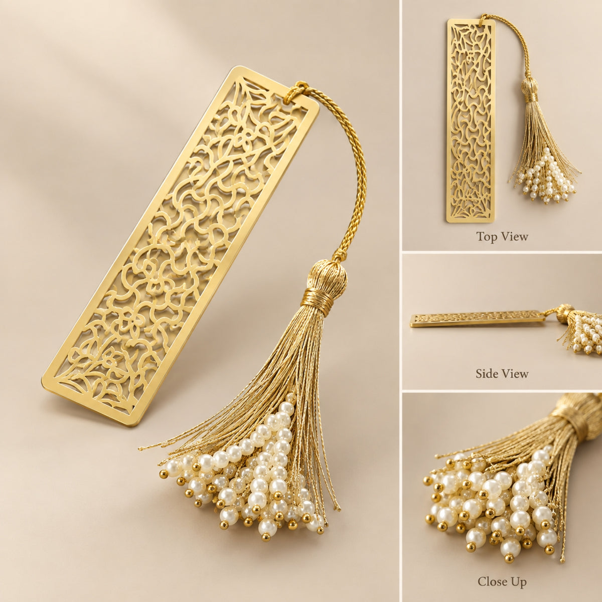 Handcrafted Brass Bookmark with Intricate Cutwork Elegant Gift for Modern Readers