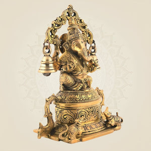 Lord Ganesha Idol on High Pedestal