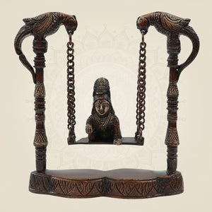8" Brass Laddu Gopal Idol on Jhula