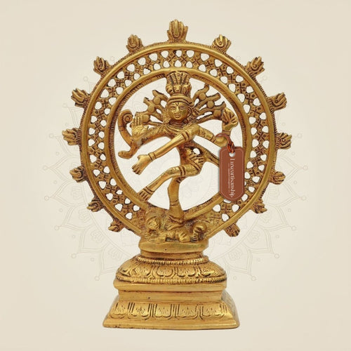 8" Nataraja Shiva Idol - Handcrafted in Pure Brass Sacred Home Decor
