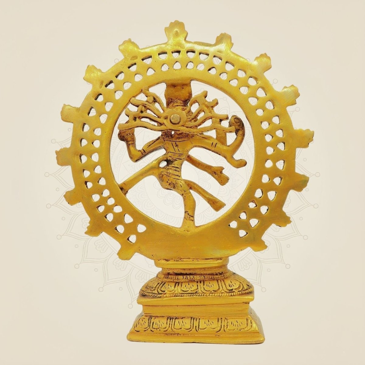 8" Nataraja Shiva Idol - Handcrafted in Pure Brass Sacred Home Decor - Luxeartisanship