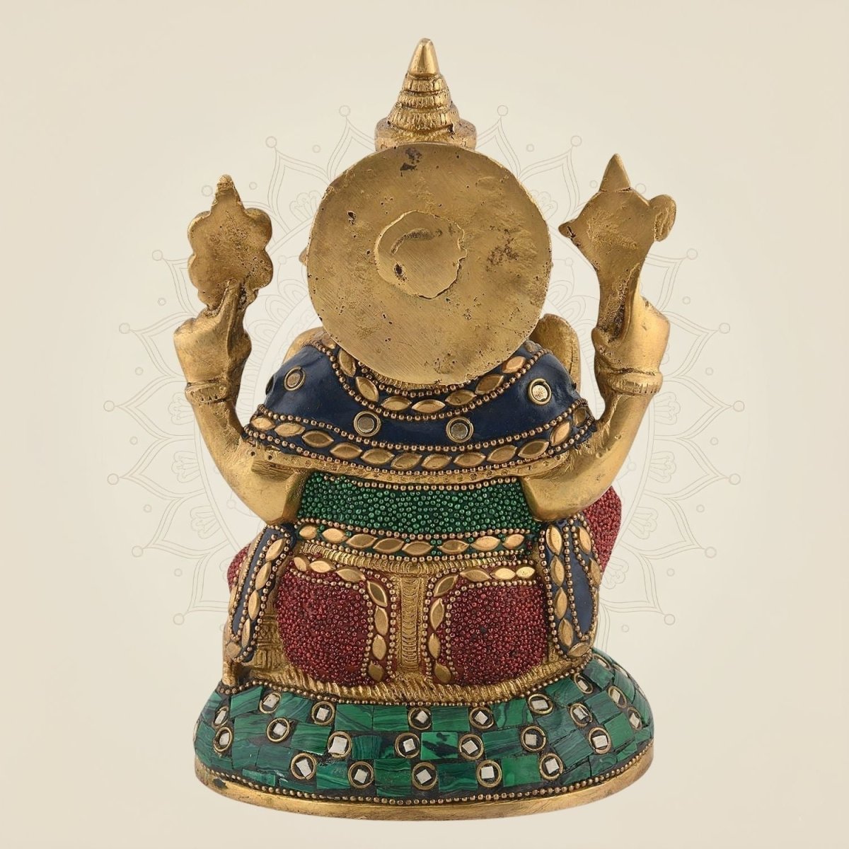 Brass Ganesha Idol – Gemstone Murti