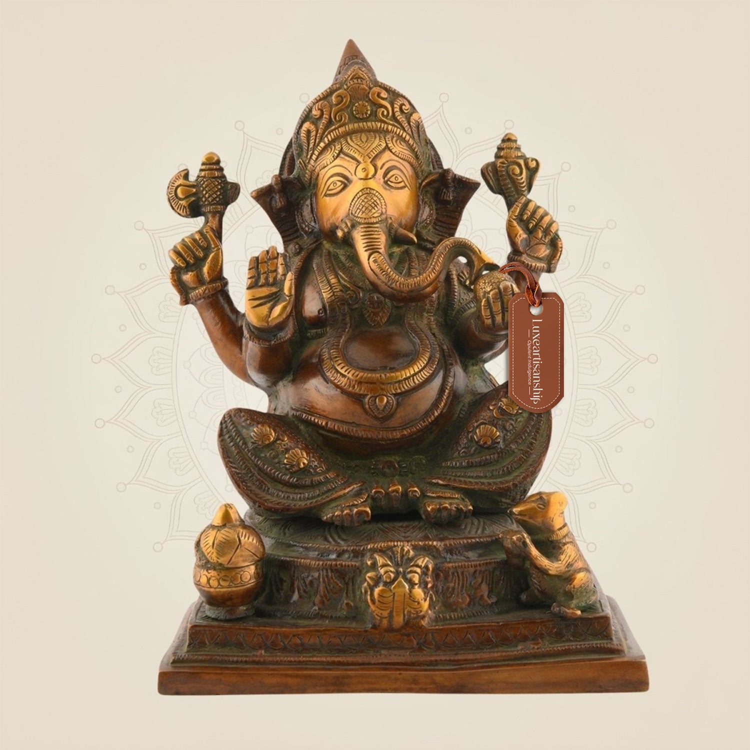 Brass Ganesha idol - Luxeartisanship