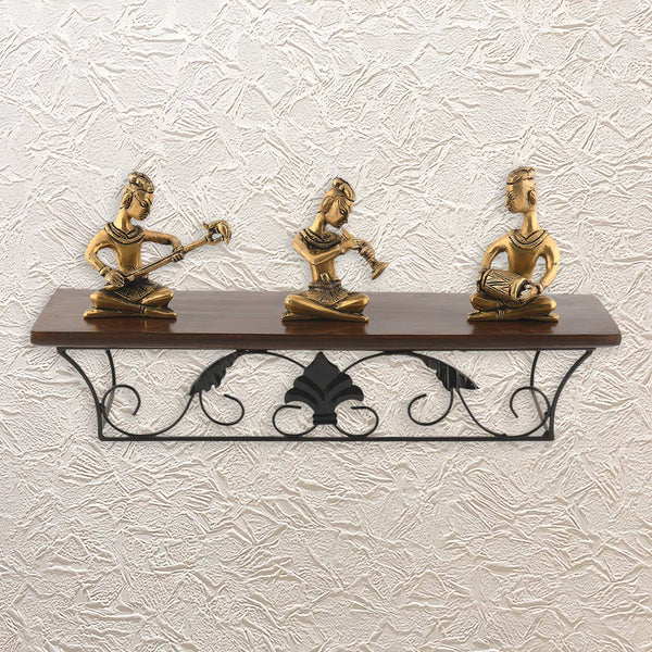 Tribal Musician Figurines on Wall Shelf 16"• Artistic Decor for Living Room