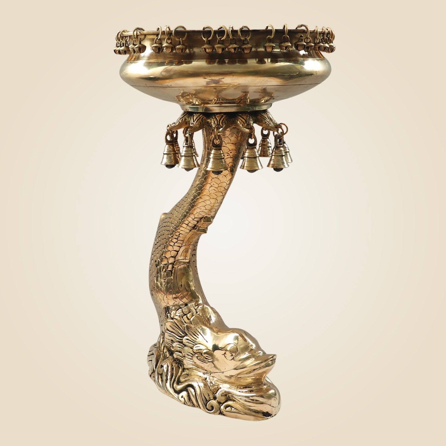 Brass Fish Urli - Amazing Handcrafted Art Large Size Decorative Bowl 23"