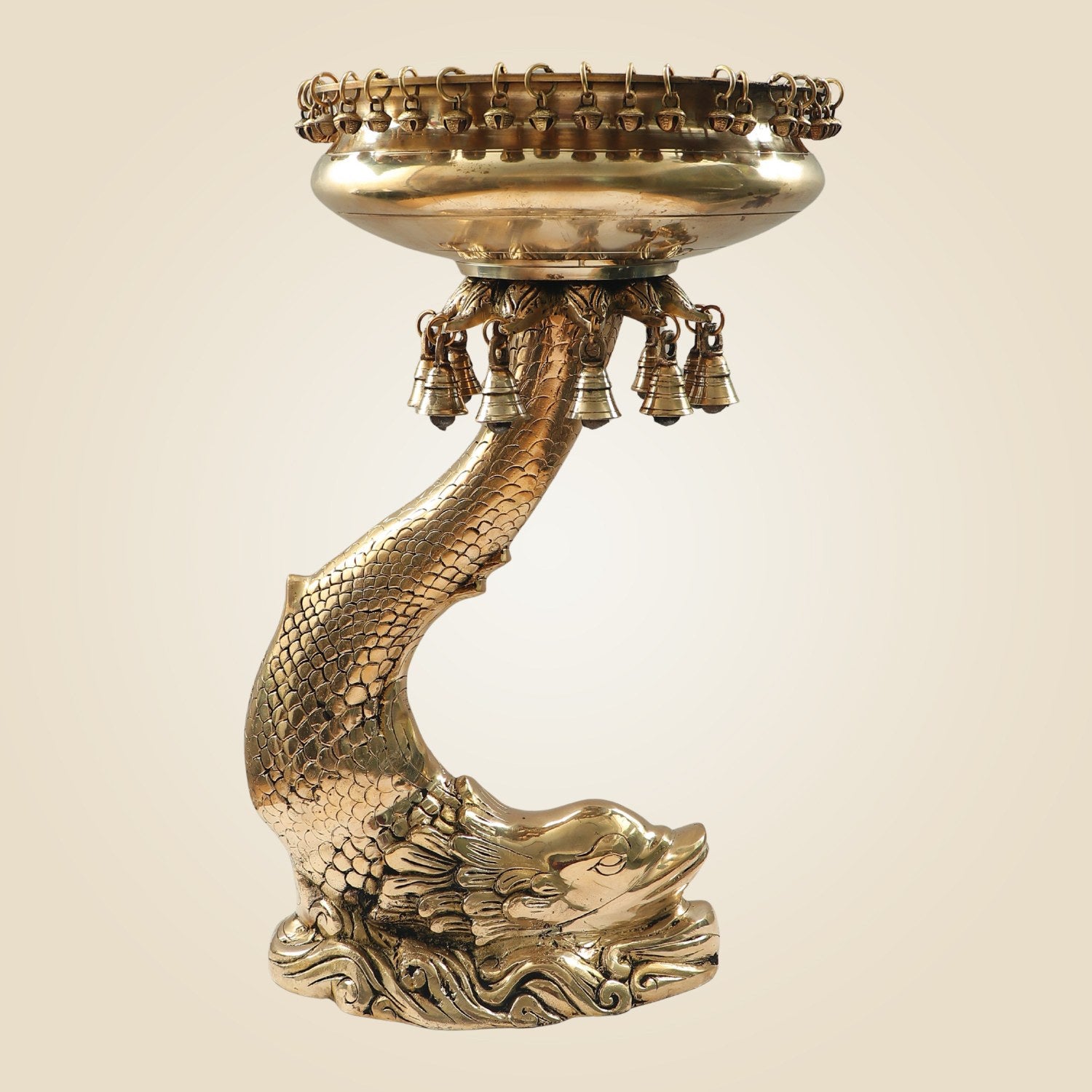 Brass Fish Urli - Amazing Handcrafted Art Large Size Decorative Bowl 23"