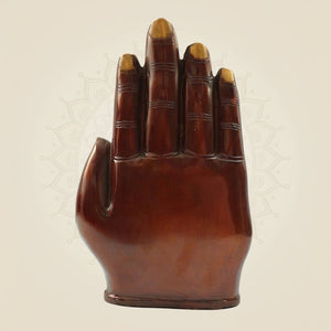 9" Brass Ganesha Idol Embossed on Hand – Divine Ganesh Murti for Home & Gifts