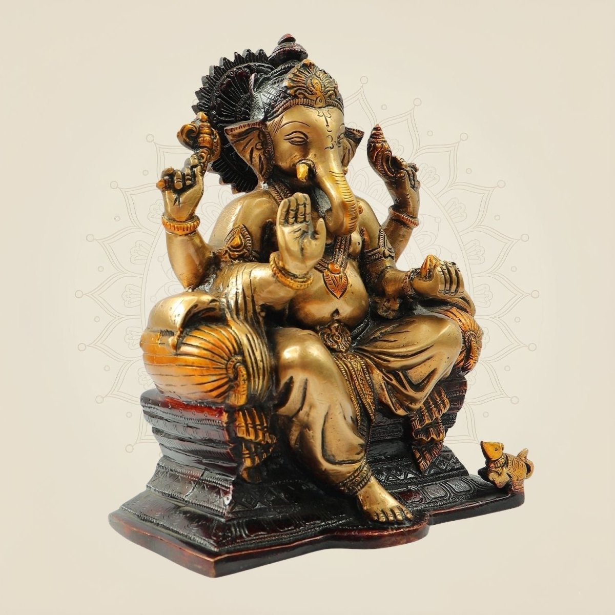 Majestic Ganesha Brass Murti