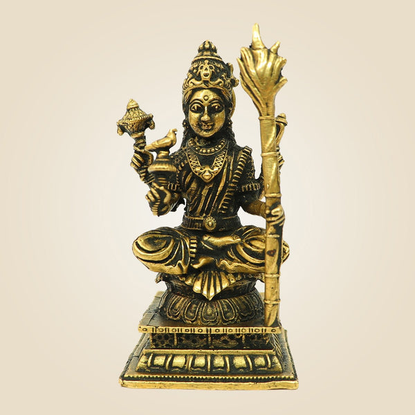 3.25" Goddess Kamakshi Bronze Idol – Tripura Sundari Murti or Lalita Devi