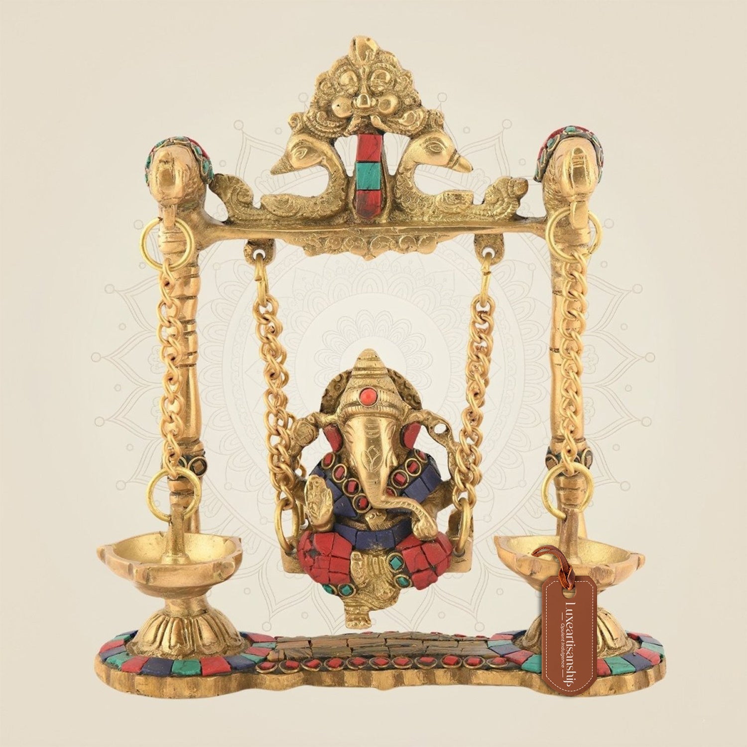 Brass Jhula Ganesha Idol
