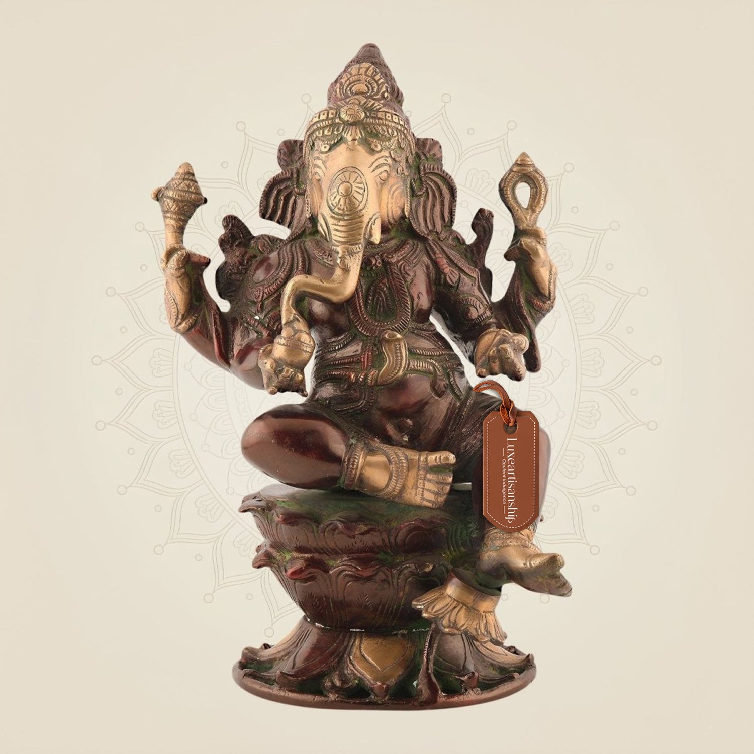 Colored Sitting Ganesha Idol