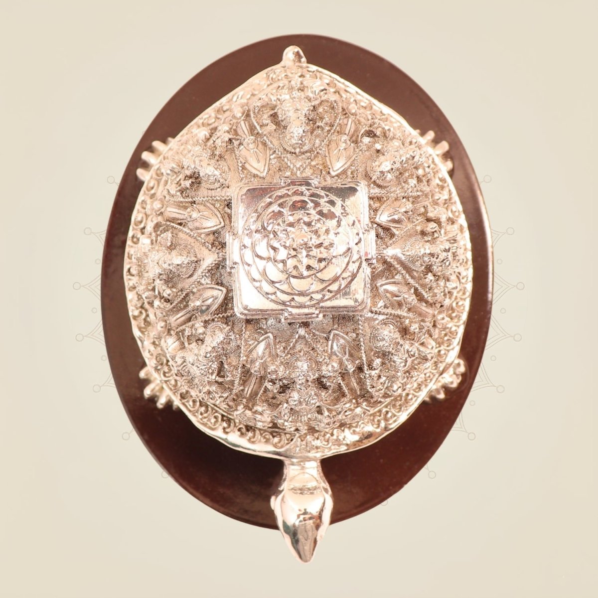 999 Silver-Coated Tortoise on wood Base – Vastu Gift for Home and Office - Luxeartisanship