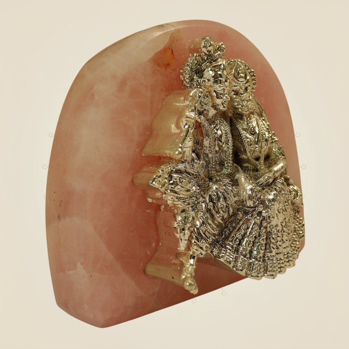 999 Silver Plated Radha Krishna Idol on Stone Base | Spiritual Gift for Home & Temple - Luxeartisanship